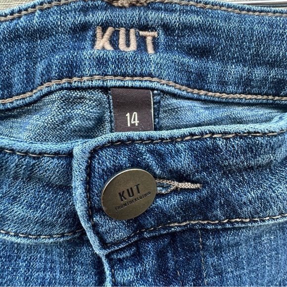 Kut from the Kloth Denim Straight Leg Denim Jeans Blue Mid Rise Stretch Sz 14 - Picture 2 of 10